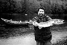 Man with Delaware River walleye